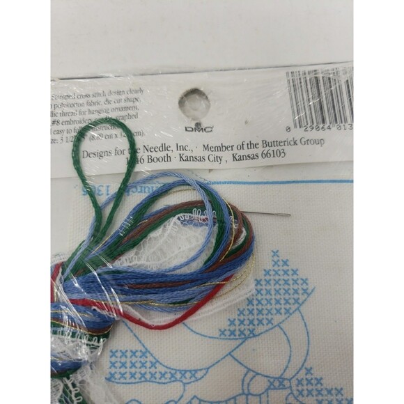 Lace Ornament Kits Stamped VTG 1990s Designs for the Needle Church Snowman NOS - Picture 11 of 16